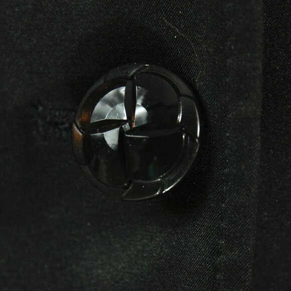 Sharagano Black Satin Notched Collar Blazer Jacket Leopard Print Lining 4 - Picture 4 of 9